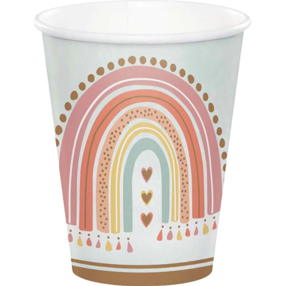 boho-rainbow-paper-party-cups-x-8|PC360521|Luck and Luck| 1