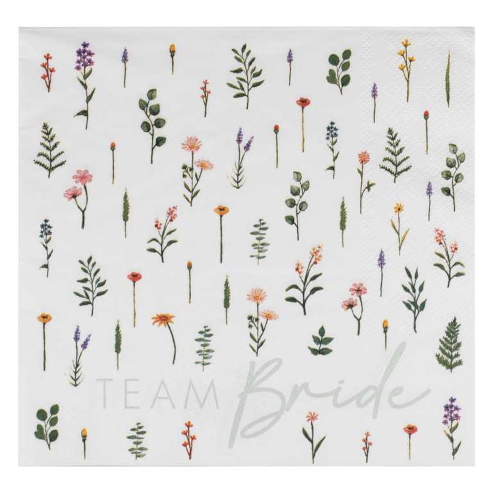 floral-team-bride-hen-party-paper-napkins-x-16|FLO-120|Luck and Luck|2