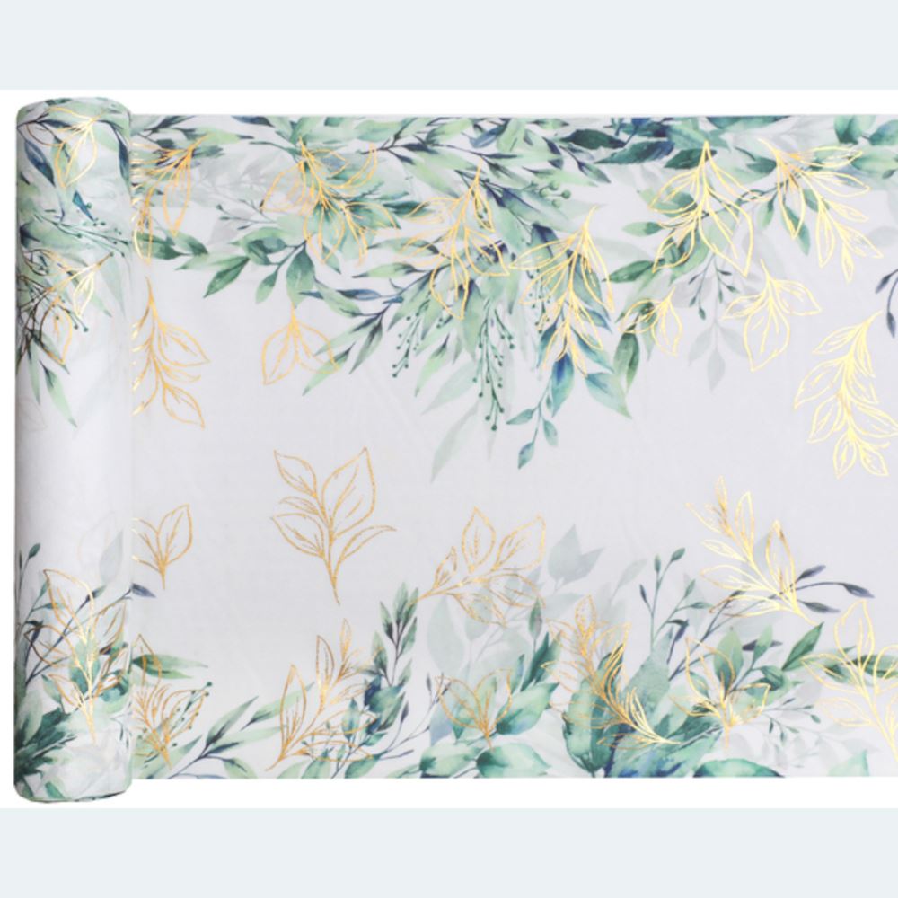 green-foliage-botanical-table-runner-3m|842400300010|Luck and Luck|2