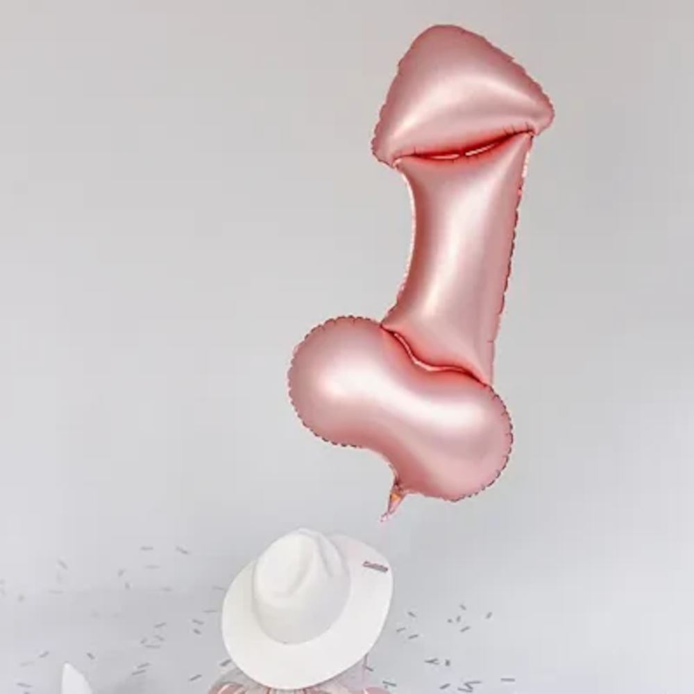 rose-gold-penis-willy-foil-balloon-hen-party-decoration|FB221|Luck and Luck| 1