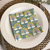 green-napkins-with-rainbows-paper-lunch-napkins-large-x-20|L 910920|Luck and Luck| 1
