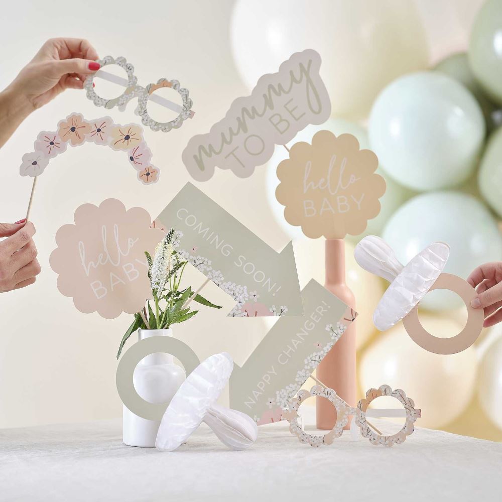 floral-baby-shower-photo-booth-props-x-10|FLB-112|Luck and Luck| 1