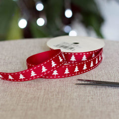 scarlet-red-christmas-tree-grosgrain-ribbon-5m|6834|Luck and Luck| 1