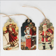 vintage-xmas-tags-christmas-scene-gift-tags-retro-vintage-style-x-15-santa-clause|CRXM021|Luck and Luck| 3