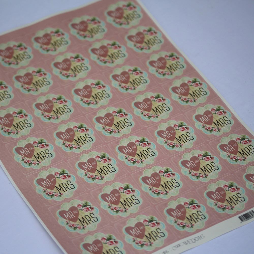 mr-and-mrs-pink-heart-floral-wedding-favour-sticker-sheet-x-35-stickers|WED016|Luck and Luck| 6