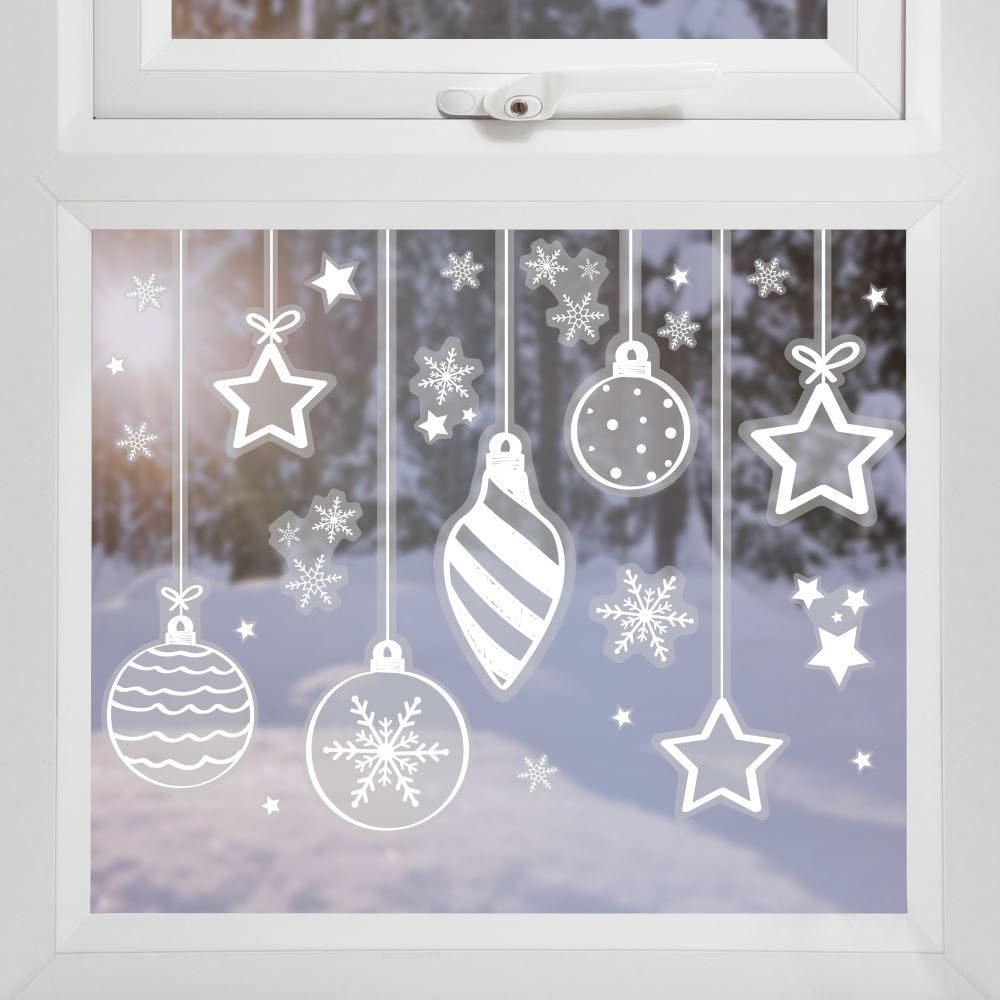 bauble-christmas-window-decal-stickers-3-sheets|RED-525|Luck and Luck| 1