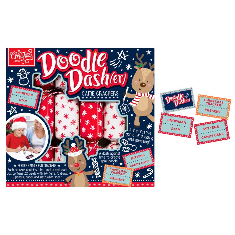 doodle-dasher-christmas-table-crackers-x-6-family-festive-tableware|XM6235|Luck and Luck| 5
