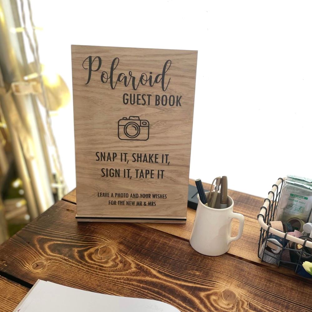 wooden-oak-veneer-personalised-wedding-polaroid-sign-guest-book|LLWWPOLARSIGN|Luck and Luck|2