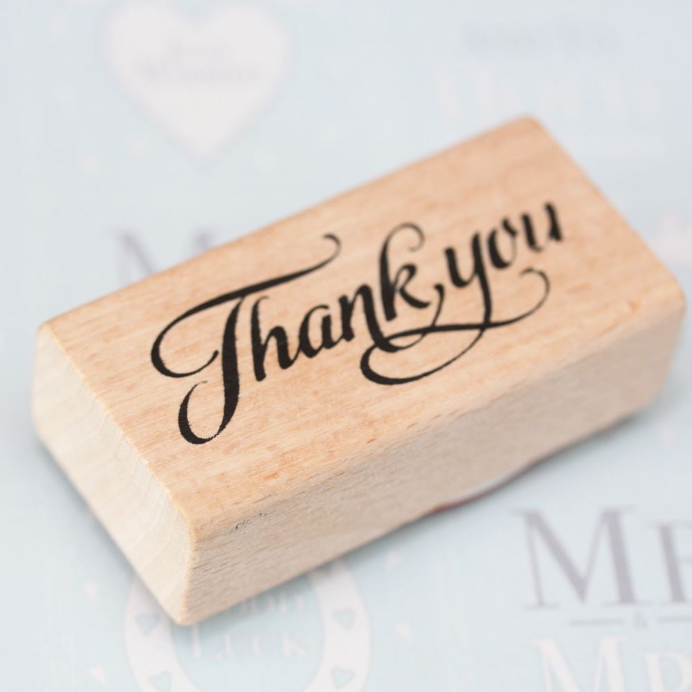 thank-you-wooden-rubber-stamp-scrapbooking-craft-diy-tags-wedding-favours|YZ26|Luck and Luck|2