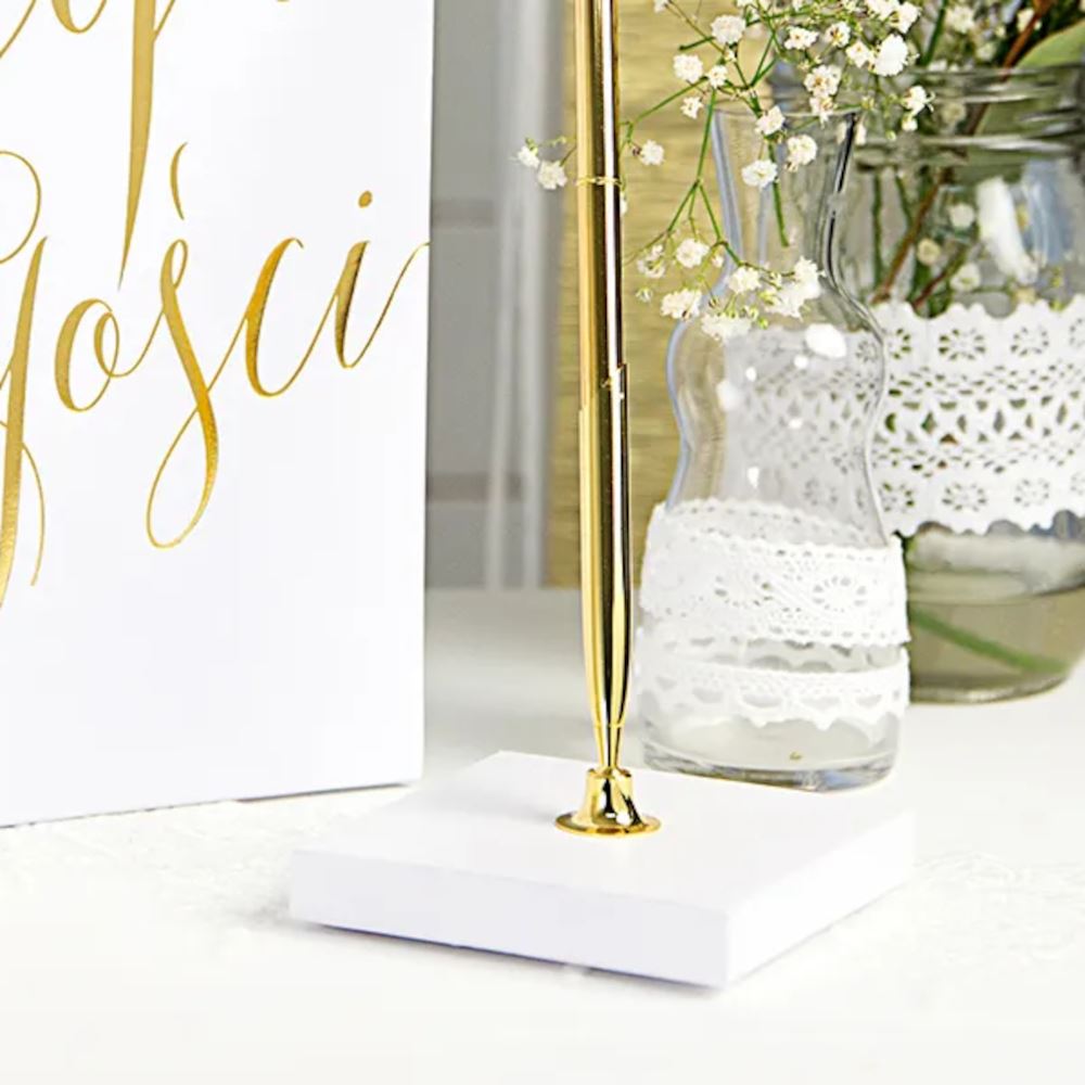 wedding-pen-stand-with-gold-pen-wedding-guest-book|SD10-019|Luck and Luck| 1
