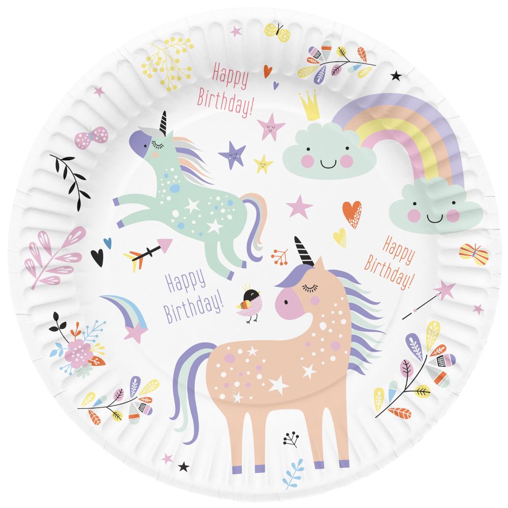 unicorn-and-rainbow-party-paper-plates-x-8|61927|Luck and Luck| 1