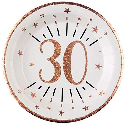 sparkling-rose-gold-age-30-plates-x-10|734800000030|Luck and Luck| 1