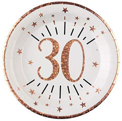 sparkling-rose-gold-age-30-plates-x-10|734800000030|Luck and Luck| 1