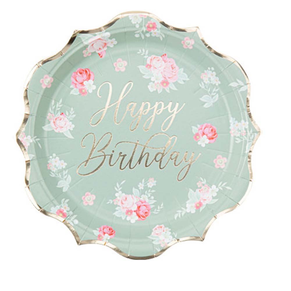 spring-roses-paper-birthday-party-plates-x-8|94037|Luck and Luck|2