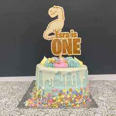 personalised-wooden-dinosaur-cake-topper-age-1-design-2|LLWWDINOD1CT2|Luck and Luck| 1