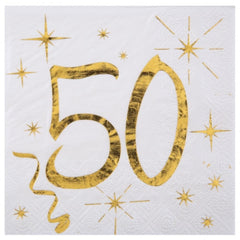 age-50-cocktail-gold-paper-napkins-x-20|615900000050|Luck and Luck| 1