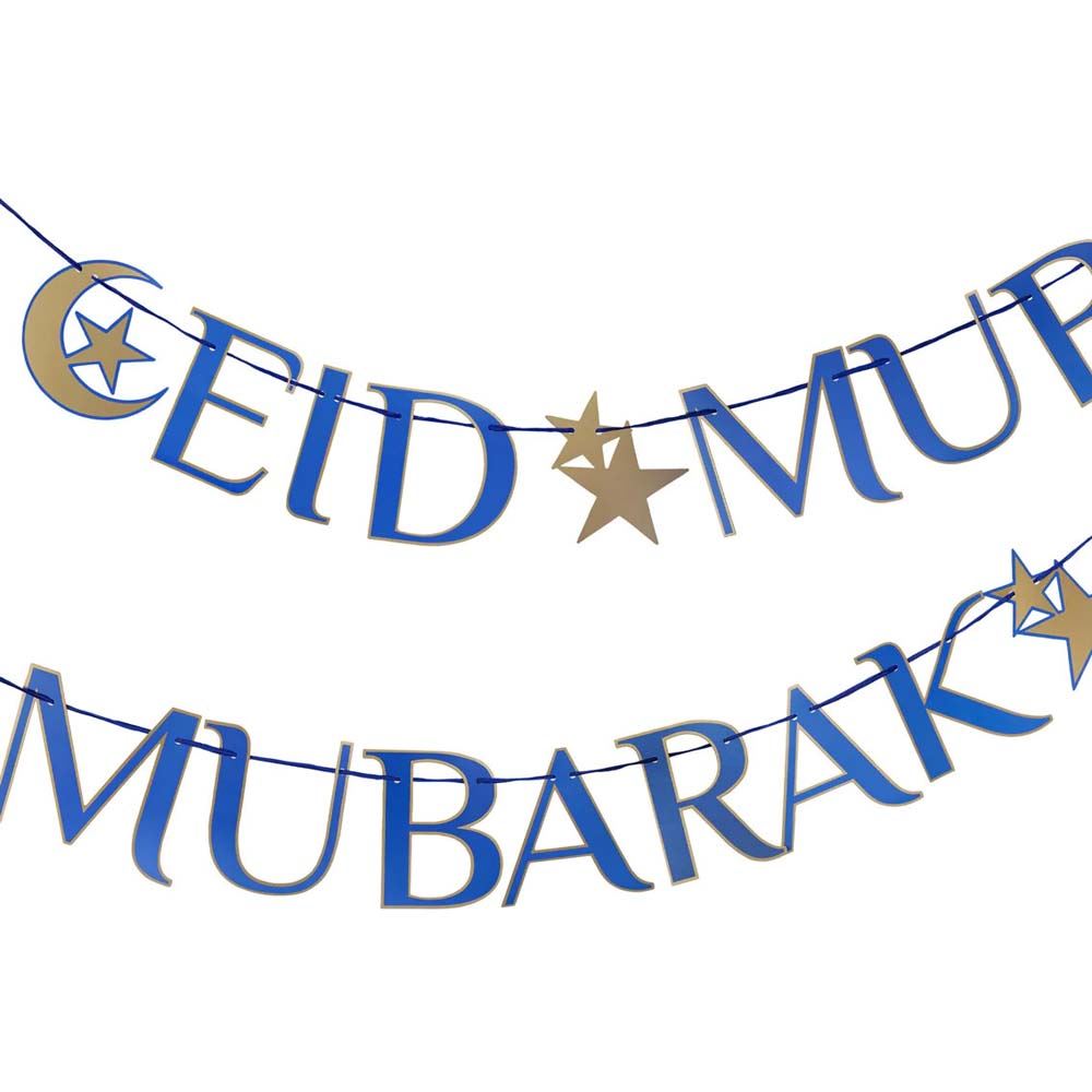 blue-and-gold-eid-paper-garland-3m|PPG-GARLAND-EID|Luck and Luck| 1