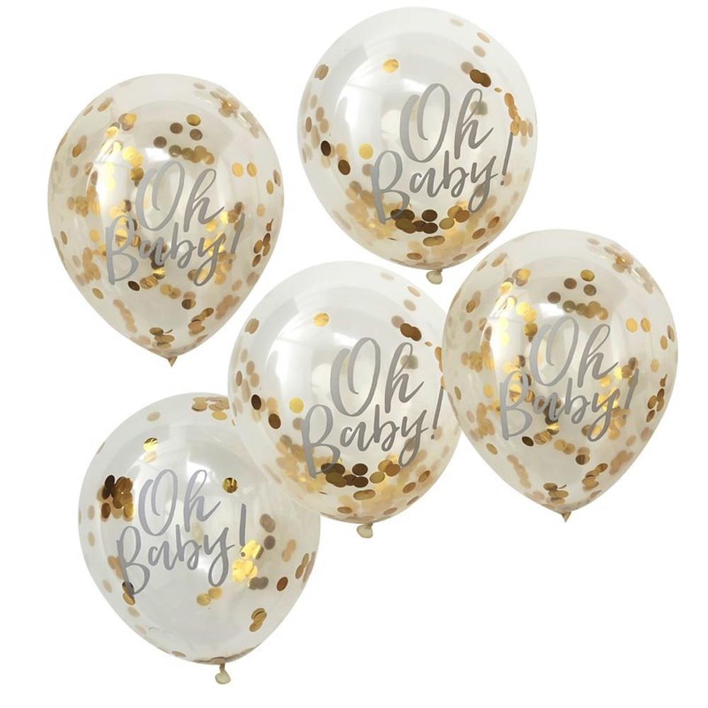 oh-baby-balloons-printed-gold-confetti-balloons-x-5-baby-shower|OB108|Luck and Luck|2