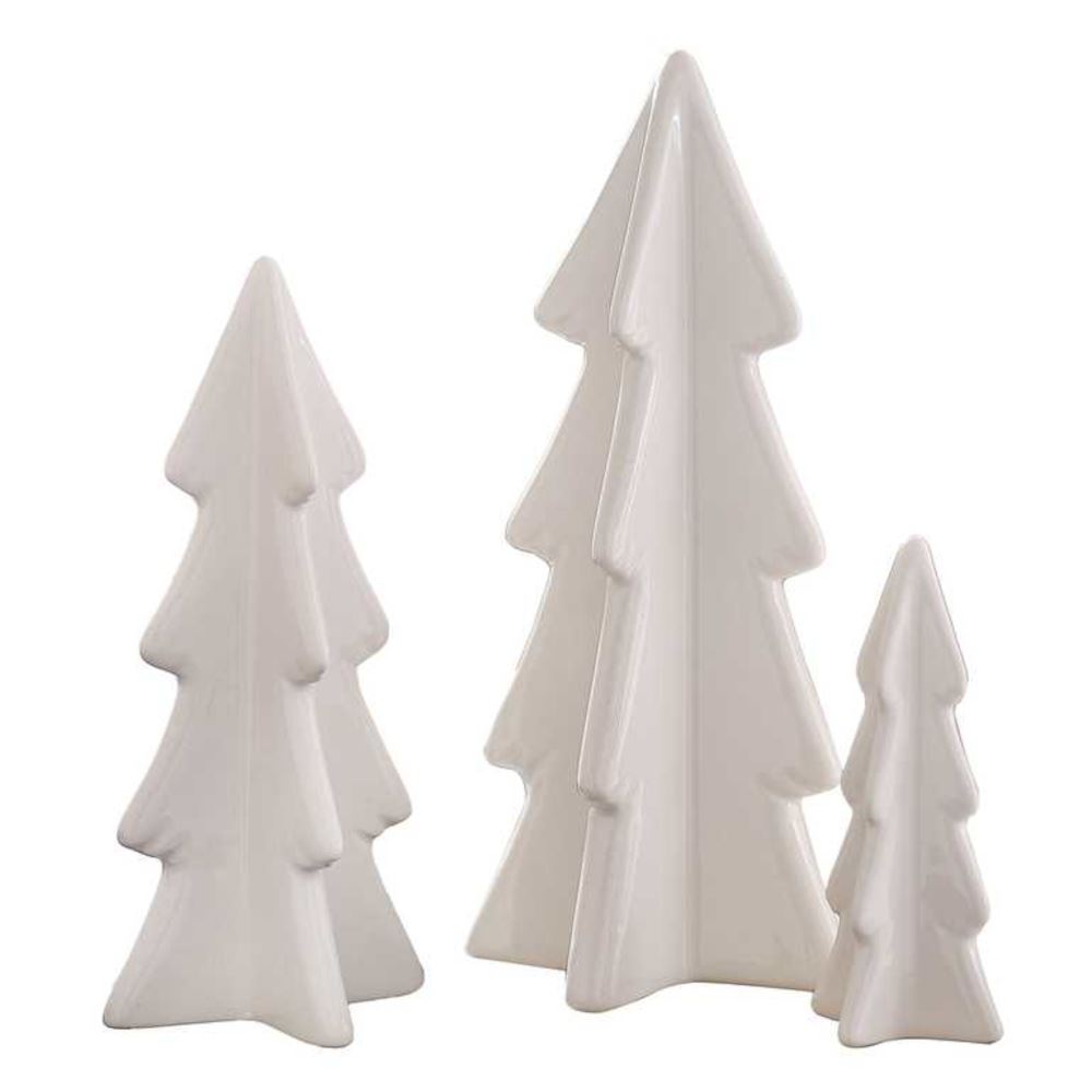 3-white-ceramic-christmas-tree-standing-ornaments-decorations|WC-113|Luck and Luck|2