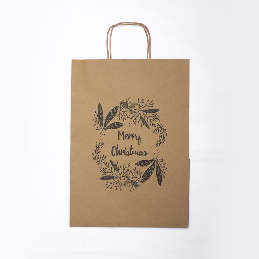 large-merry-christmas-mistletoe-wreath-kraft-paper-bags-set-of-6|KBLRGTREE|Luck and Luck| 5