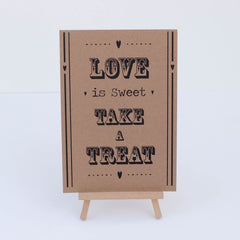 candy-sweet-bar-sign-kraft-brown-love-is-sweet-sign-and-easel-stand-wedding-v2|LLSTKLIS|Luck and Luck|2