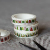 green-christmas-washi-paper-tape-x-5-decorative-craft-tape|XMAS005|Luck and Luck| 1