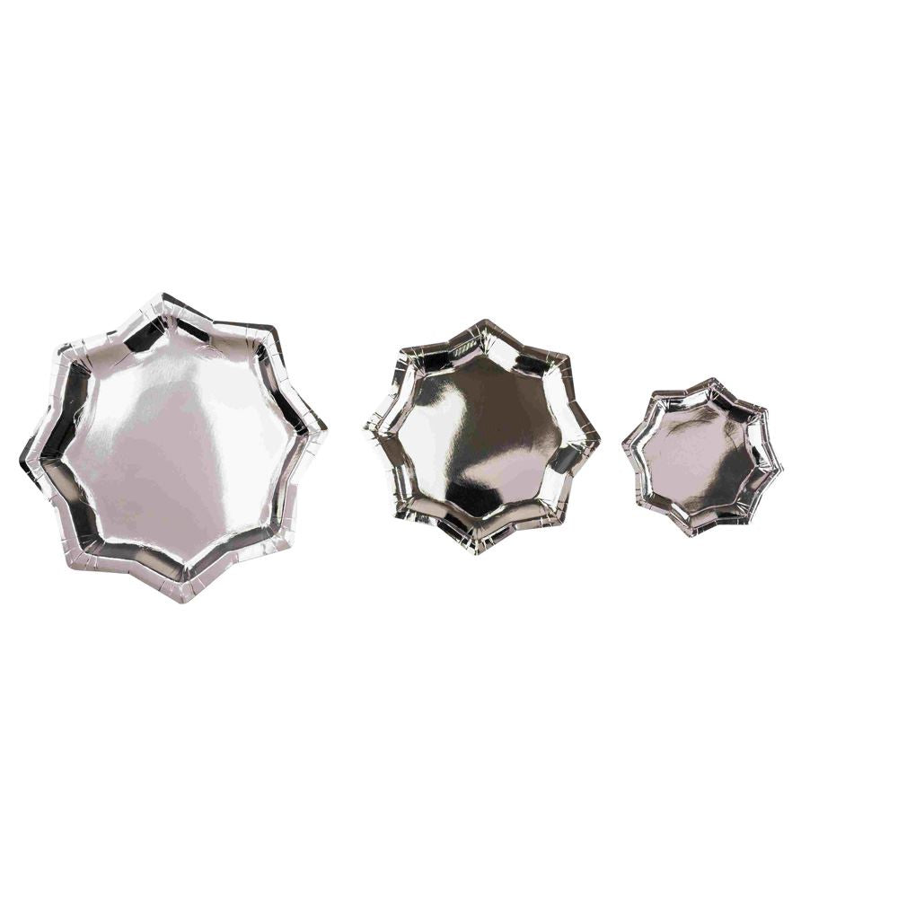 star-silver-paper-party-plates-x-6-christmas-birthday-cookie-plates|70000.42.08|Luck and Luck| 1