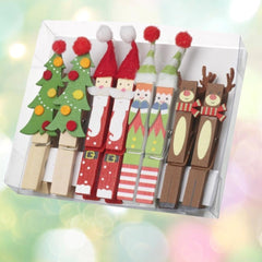 wooden-decorative-christmas-character-peg-set-x-8|TLA085|Luck and Luck| 1