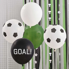 black-white-and-green-football-party-balloon-bundle-x-5|FT-101|Luck and Luck| 1
