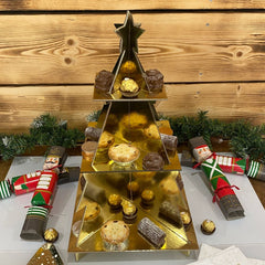 3d-tree-shaped-christmas-cardboard-sweet-treat-stand-gold|LLWWRED566|Luck and Luck| 1