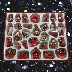 gisela-graham-painted-wooden-mini-christmas-decorations-x-30|14899|Luck and Luck|2