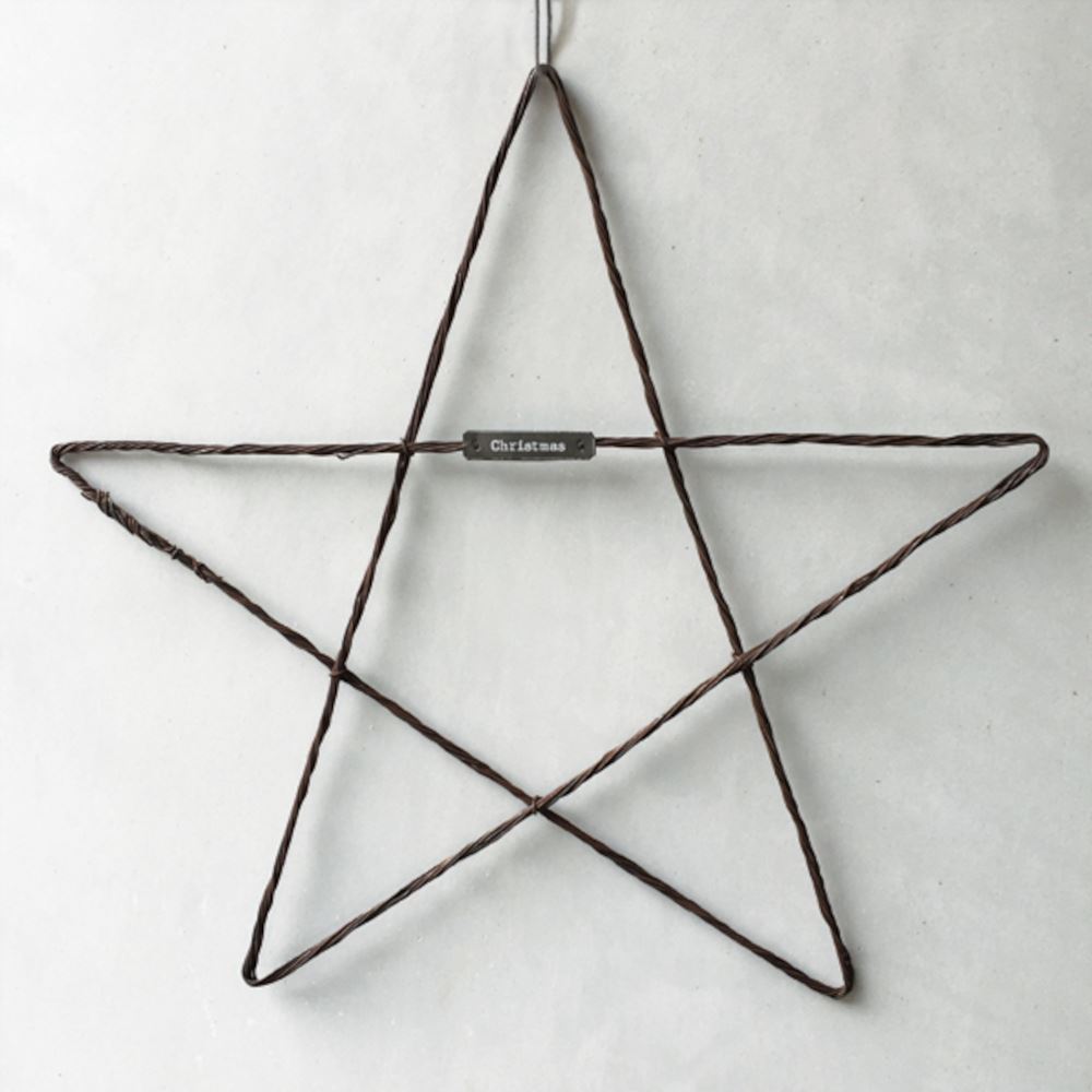 east-of-india-metal-hanging-rustic-large-wire-star-christmas-words|3512|Luck and Luck| 1