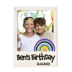 personalised-wooden-photo-booth-frame-with-rainbow-design-party-birthdays|LLWWPBRAINBOW|Luck and Luck| 1