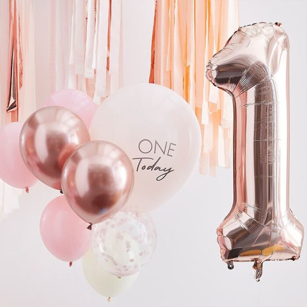 pink-and-rose-gold-1-today-balloon-bundle-1st-birthday|MIX-375|Luck and Luck| 1