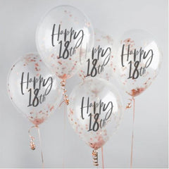 happy-18th-rose-gold-confetti-balloons-5-pack|HBMM211|Luck and Luck| 1