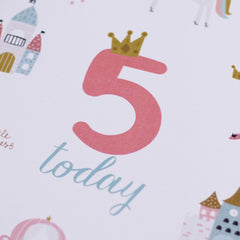little-princess-age-5-birthday-sign-and-easel|LLSTWPRINCESS5A4|Luck and Luck|2
