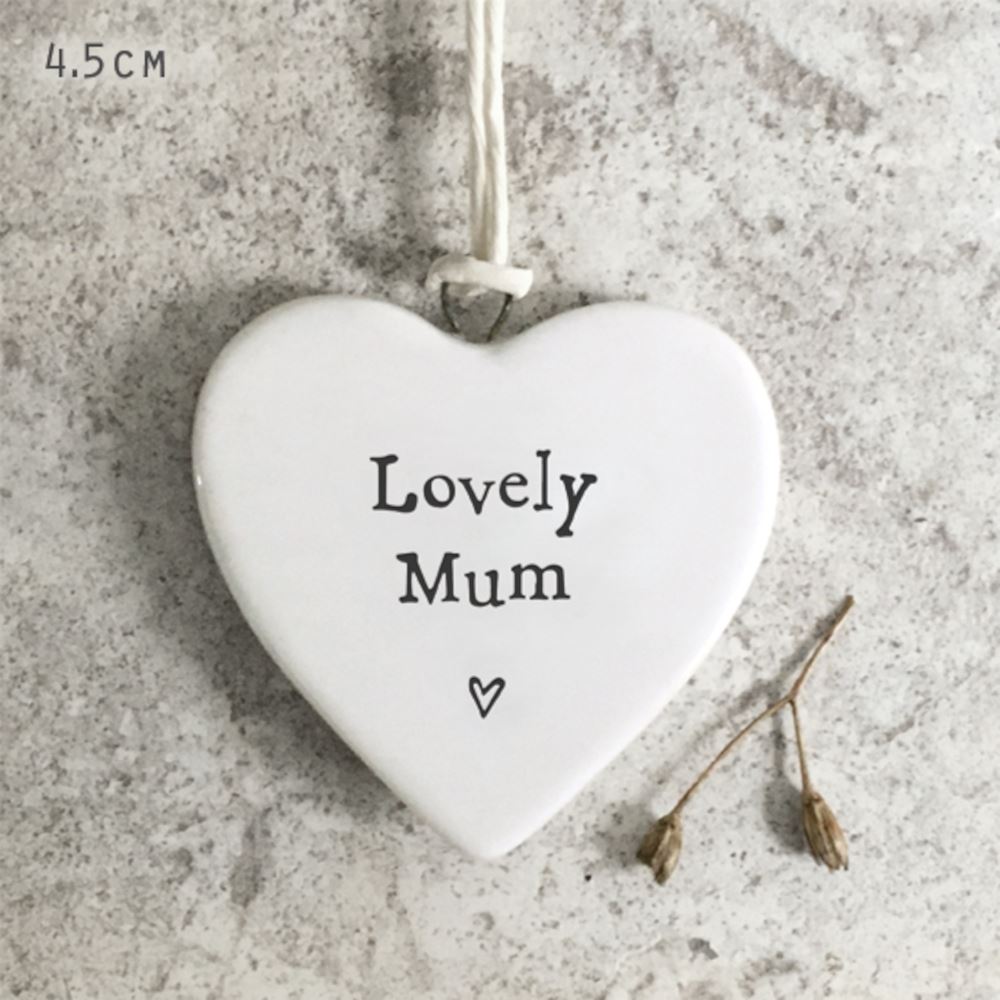 east-of-india-mini-hanging-porcelain-heart-lovely-mum-keepsake|4169|Luck and Luck| 1