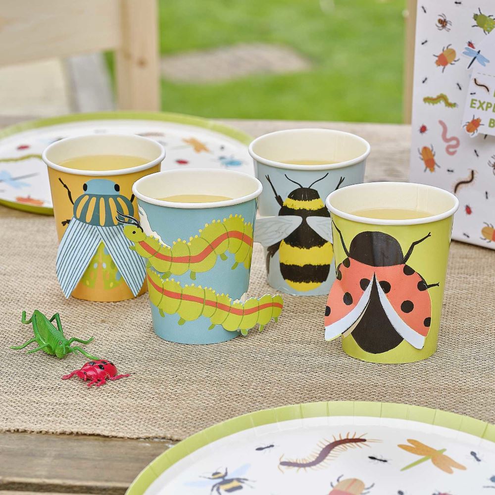 bug-insect-childrens-party-pop-out-3d-paper-cups-x-8|BUG-103|Luck and Luck| 1