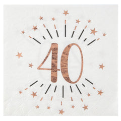 sparkling-rose-gold-napkins-age-40-x10|735000000040|Luck and Luck| 1