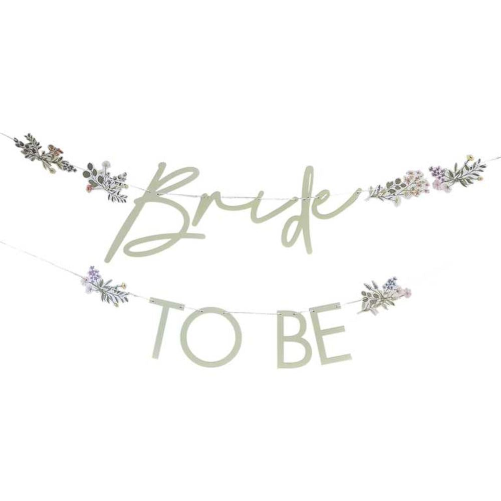 floral-bride-to-be-hen-party-bunting-decoration-3m|FLO-108|Luck and Luck|2