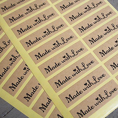 kraft-stickers-made-with-love-x-40-wedding-favours-craft-labels|16A906|Luck and Luck| 1