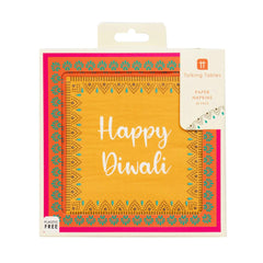 yellow-happy-diwali-paper-party-napkins-20-pack|SPICE-NAPKIN-DIWALI|Luck and Luck| 4
