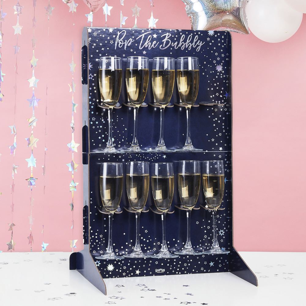 prosecco-drinks-wall-stand-pop-the-bubbly-iridescent-foiled-10-holders|SG129|Luck and Luck| 1
