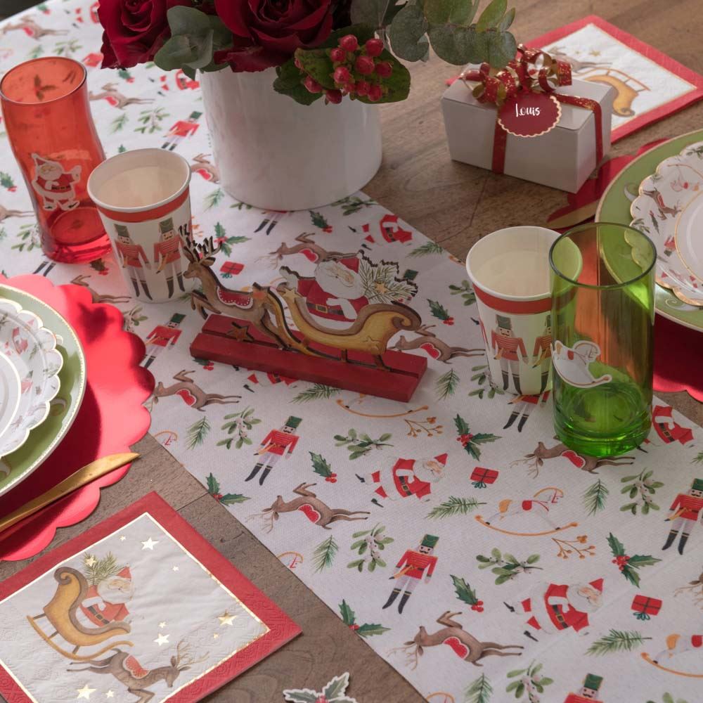 red-father-christmas-and-nutcracker-table-runner-3m|3660380096108|Luck and Luck| 3