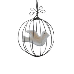 east-of-india-rustic-wire-hanging-christmas-bauble-wooden-dove|3500D|Luck and Luck|2