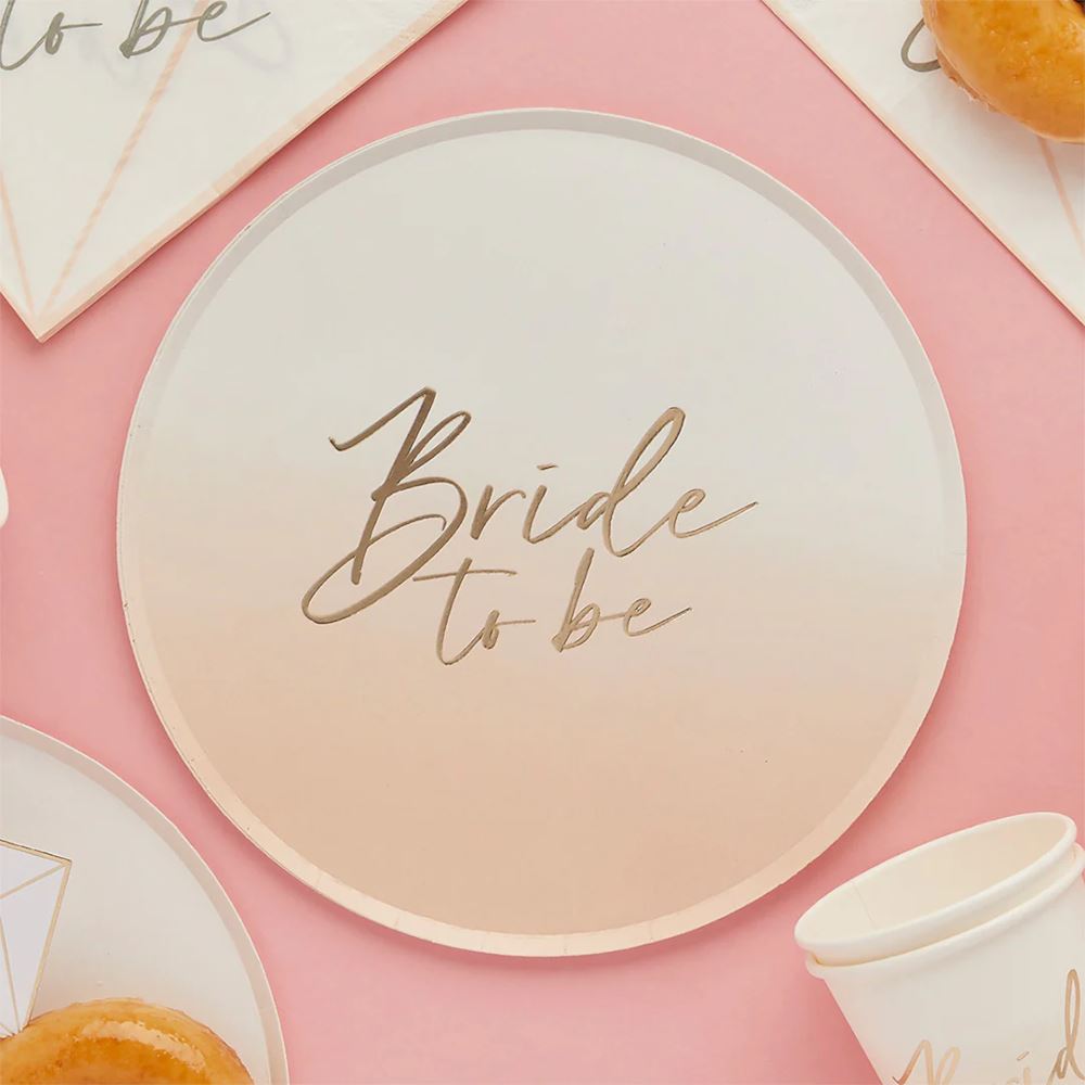 bride-to-be-hen-party-ombre-paper-plates-x-8|HBBT105|Luck and Luck| 1