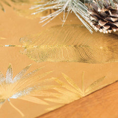 brown-velvet-table-runner-with-gold-leaves-28cmx3m|90897|Luck and Luck|2