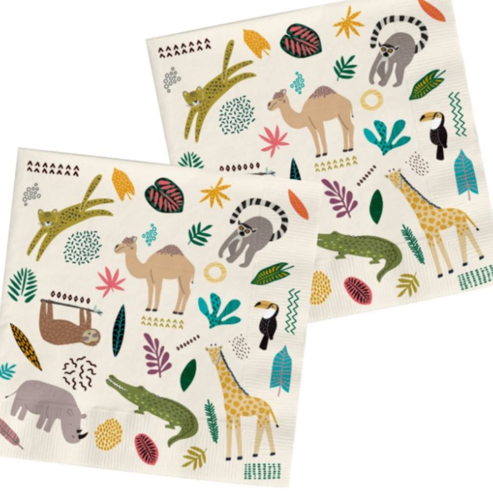 zoo-party-animals-party-pack-for-6-plates-napkins-cups|LLZOOPP|Luck and Luck| 4