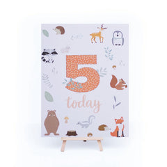forest-animals-birthday-age-5-sign-and-easel|LLSTWFOREST5A4|Luck and Luck| 3