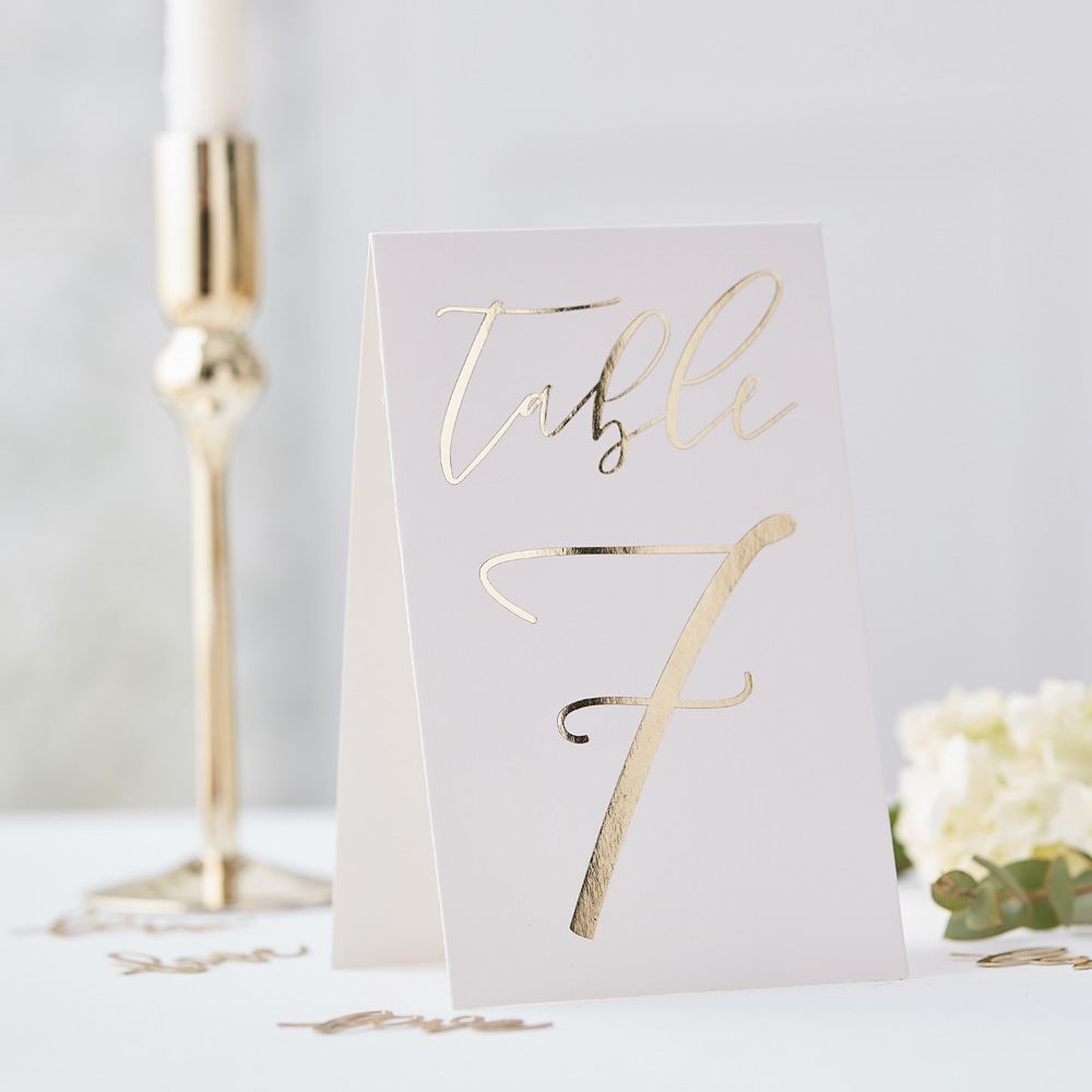 table-numbers-white-with-gold-lettering-weddings|GO-109|Luck and Luck| 1